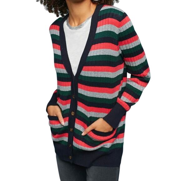 Moth Anthropologie Jamison Striped Buttoned Cardigan - Picture 1 of 9